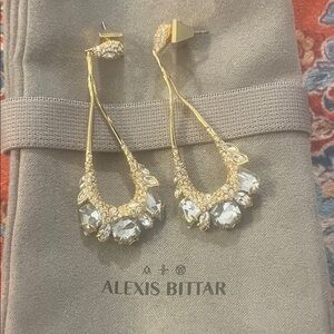 Alexis Bittar Gold and Silver Crystal Earrings